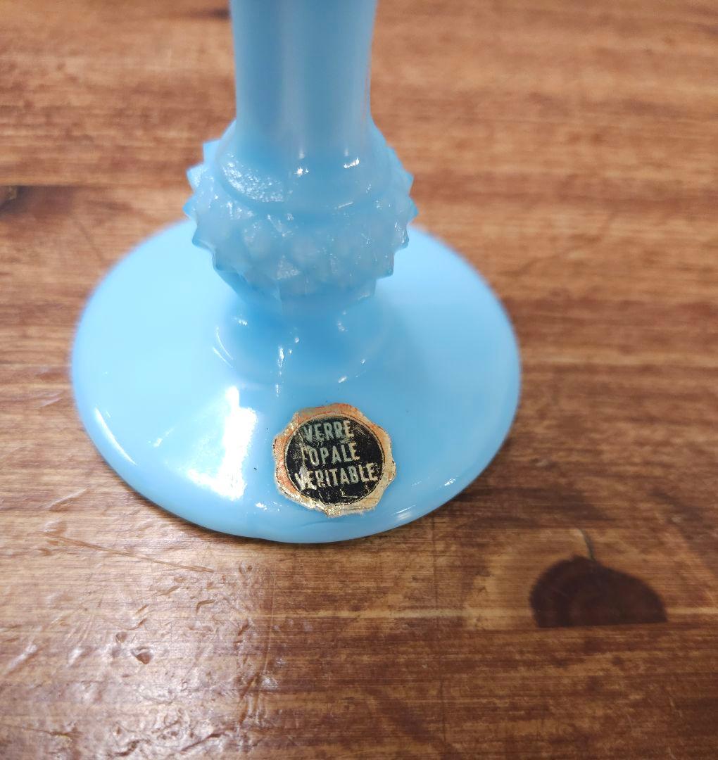 フランスアンティーク オパリンガラス 花瓶 ピッチャー 一輪挿し 花器