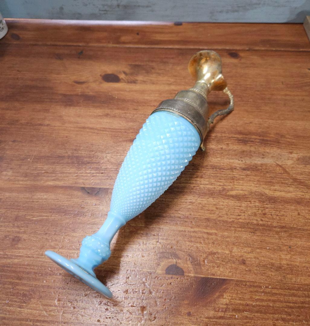 フランスアンティーク オパリンガラス 花瓶 ピッチャー 一輪挿し 花器