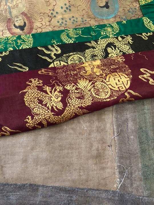 ① 中国 仏教美術 唐物 明代 分院 伝世品 曼荼羅 古玩 タンカ 如来菩薩