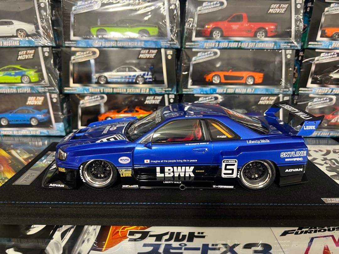 ミニカー INNO 18 SKYLINE LBWK ER34 BLUE