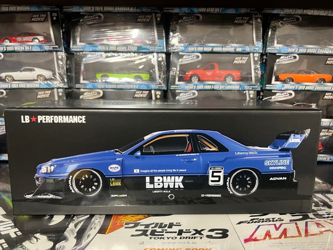 ミニカー INNO 18 SKYLINE LBWK ER34 BLUE