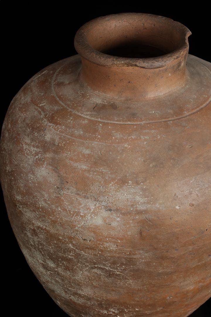 信楽焼 古信楽 輪線文 大壺 古壷 高さ33.5㎝ 古陶磁 時代物 骨董 古美術