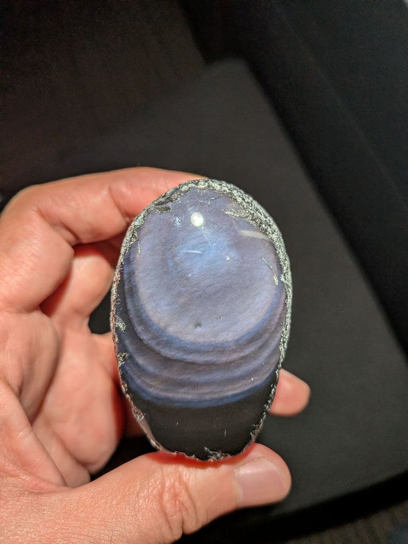 研磨品　十勝石玲瓏　パープル、ブルーレインボーオブシディアン