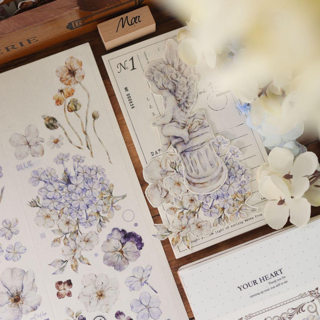 ⭐️SALE⭐️小白家文创《蓝雪花》海外マスキングテープ　マステ 【1482】