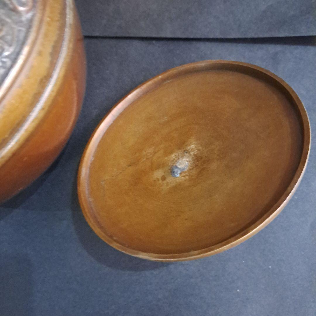 江戸中　青銅製　金工やかん　金工精密技工彫　 牡丹唐草図　高岡銅器