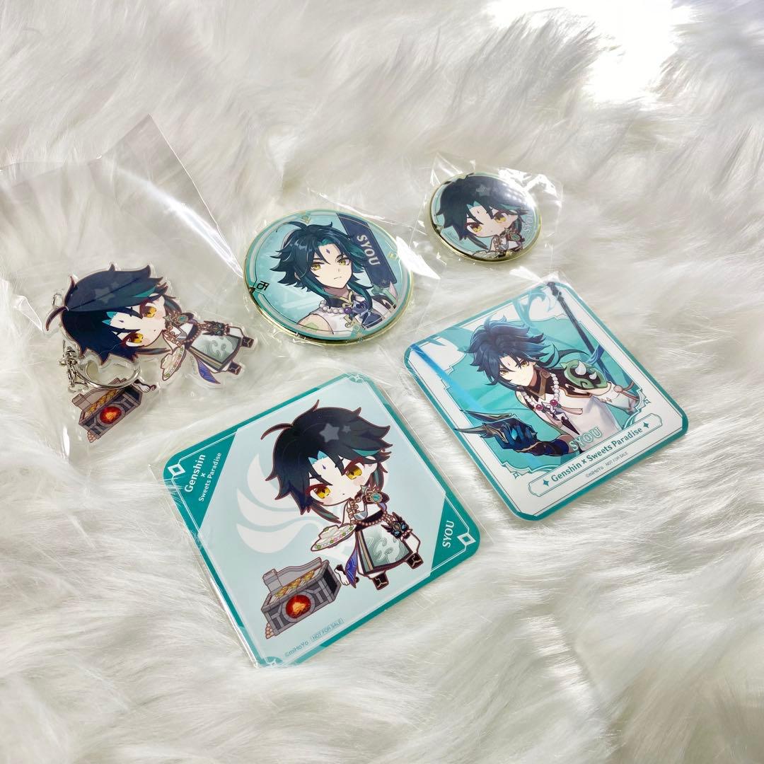 スイパラ　原神　魈　缶バッジ2　キーホルダー　コースター2 セット