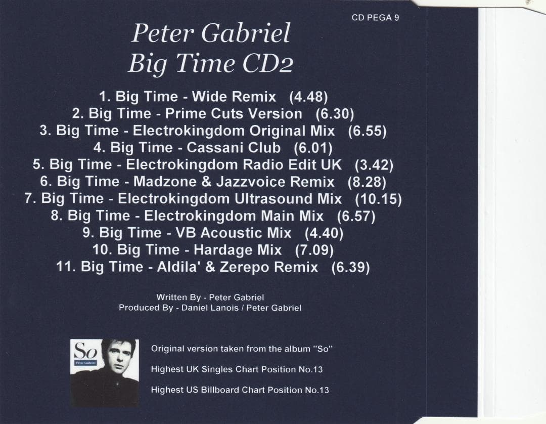 Peter Gabriel　Big Time REMIX　リミックス集 CD