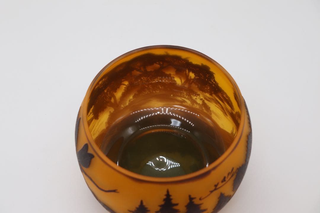 ガレガラス　菓子器　鉢　送料込み0119