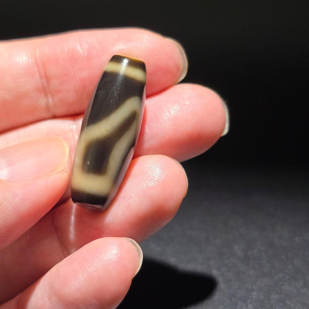 4 老礦天珠　特殊双天地靠山天珠　天珠　天然石　風水　ブレスレット　ネックレス