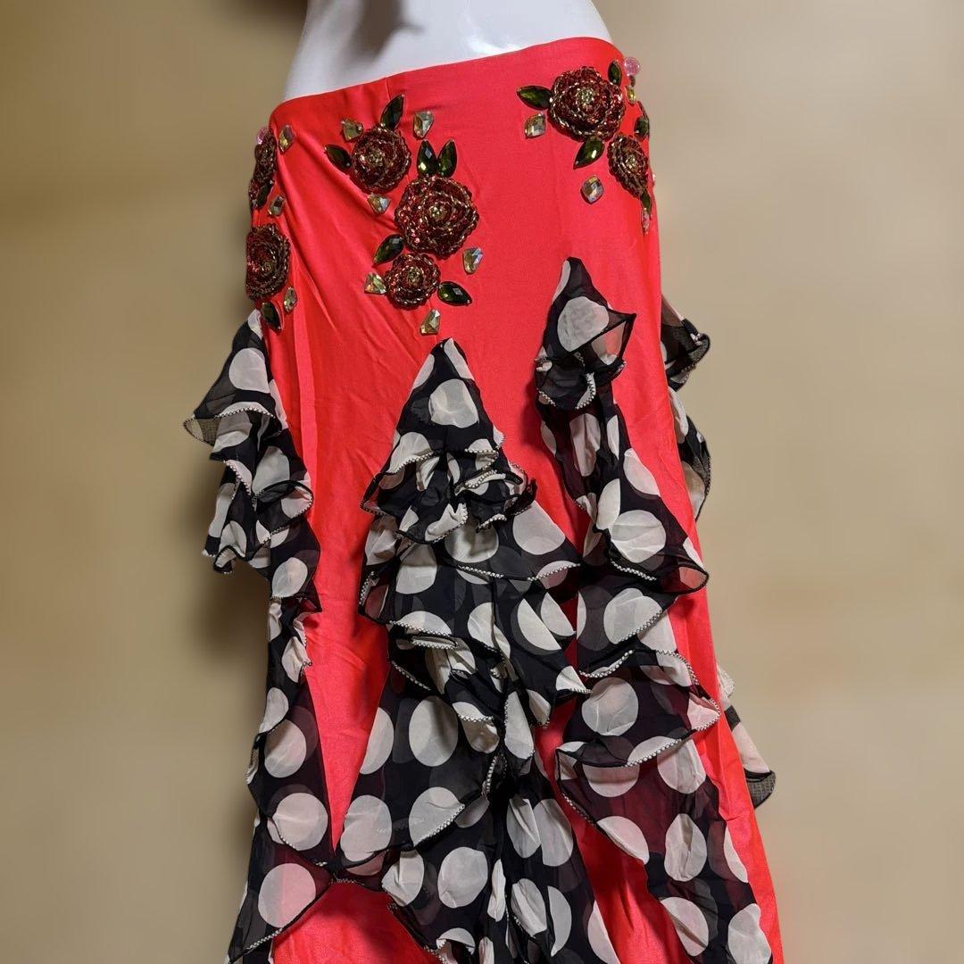 ベリーダンス セットアップ ピンク・黒・白