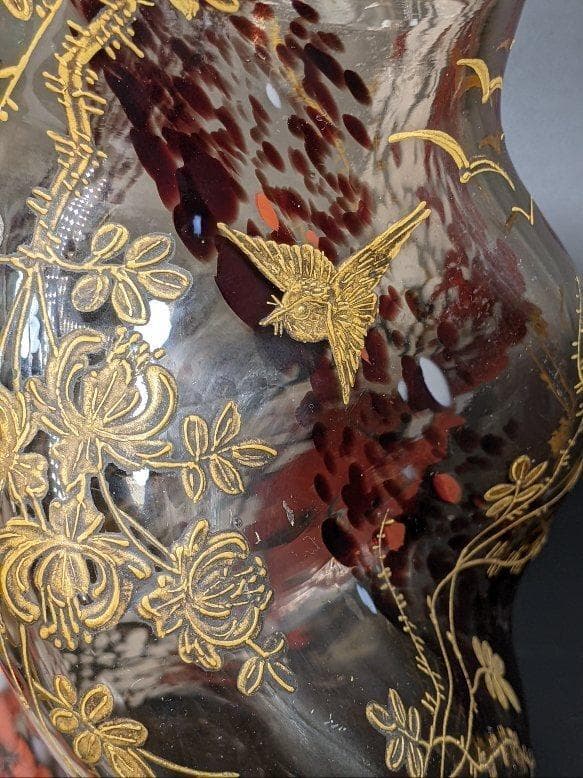 ◆超希少◆ジャポニズム蒔絵状金盛上花瓶★アーネスト・リビュール&ユージン・ルソー