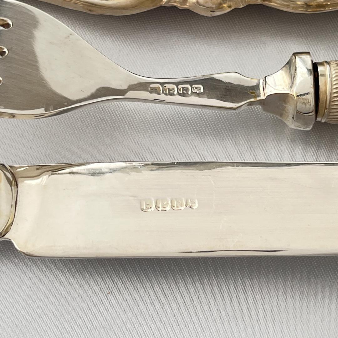 【英国 】【白蝶貝】ビクトリアン デザートセット12本 マザーオブパール ケース