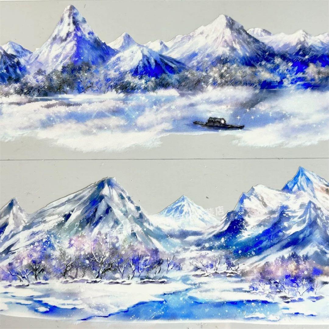 【9506】海外　5m巻　PETマスキングテープ　雪山　自然景色　背景系
