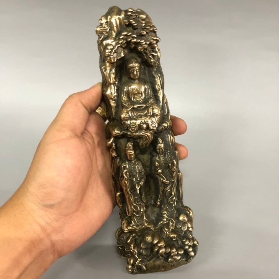 仏教美術 仏像 西方三聖菩薩仏像 仏堂奉納 装飾品 工芸品 置物