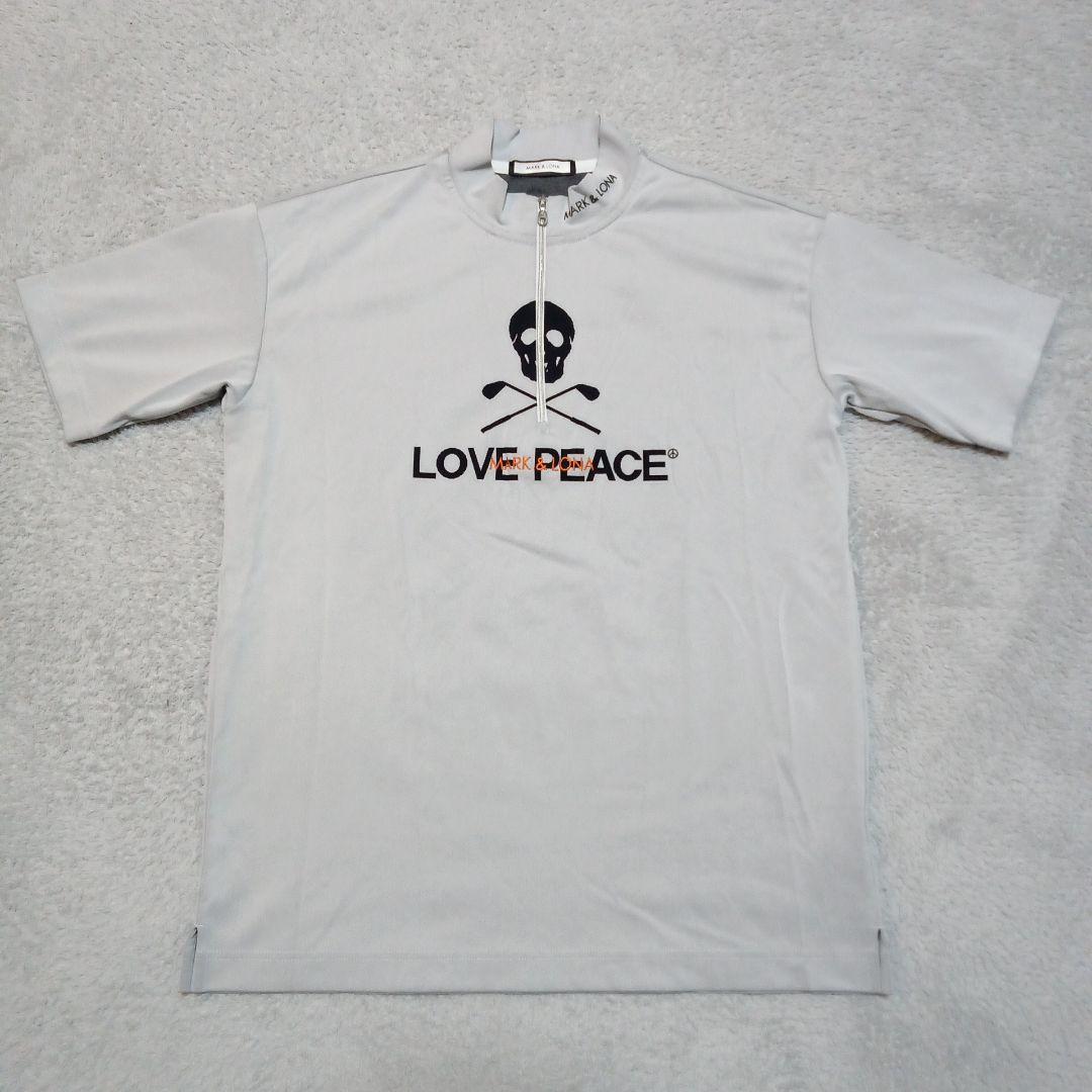 マーク&ロナ ゴルフ 半袖 ジップアップ モックネック ロゴ カットソー