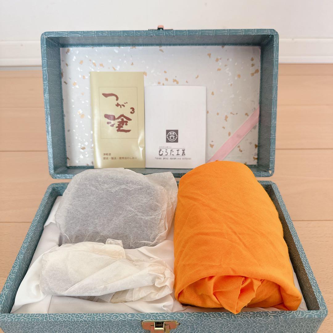 未使用✨つがる塗り 漆器 黒と金の模様 手入れ方法付き 茶道具