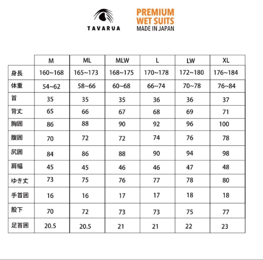 新品未使用　TAVARUA タバルア　裏起毛フルスーツ　3x3mm