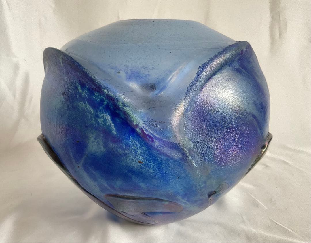 ジャンクロードノヴァロ(仏)1985年フラワーベース(ガラスアート・オブジェ)