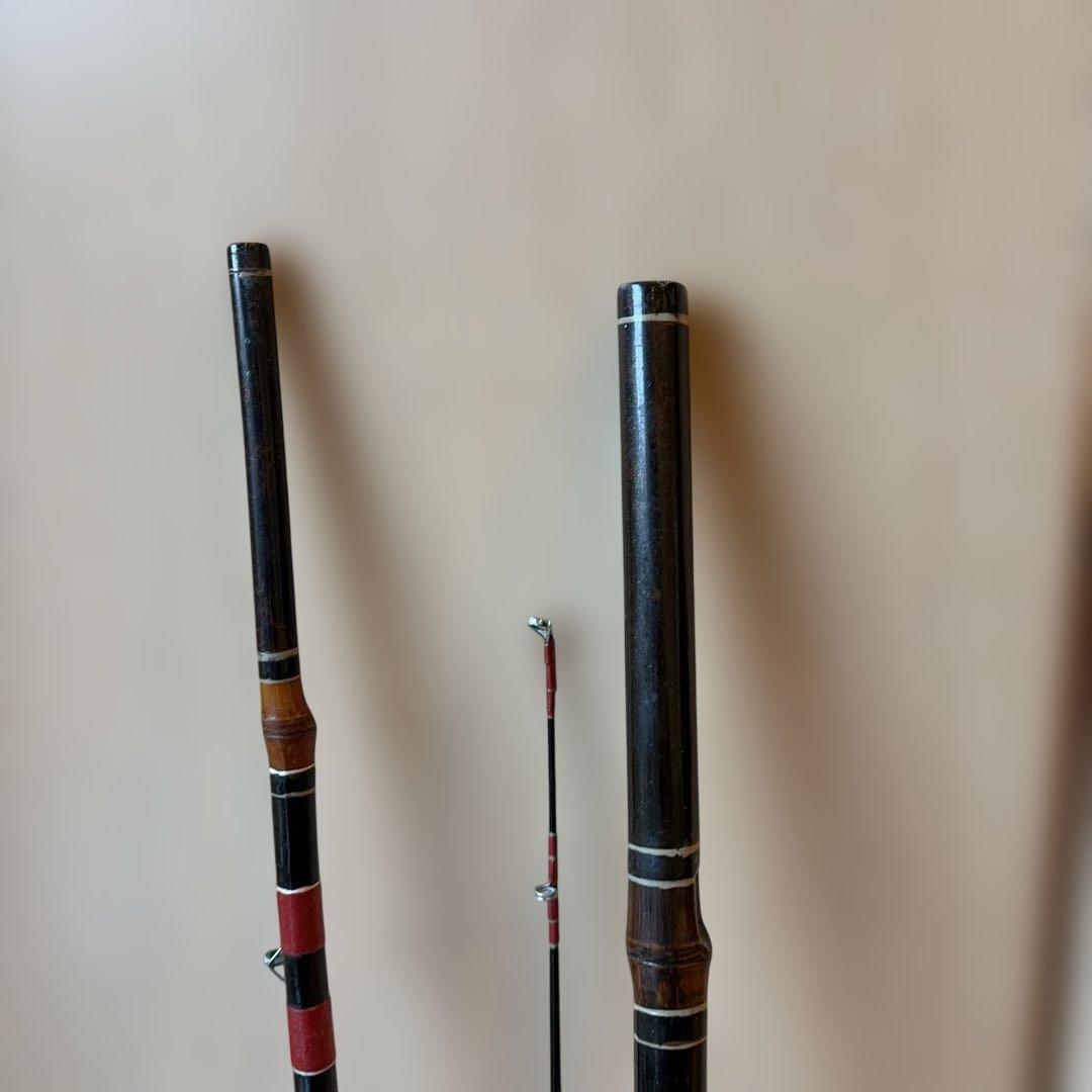 手作り　名入り　骨董　和竿　全竹　落し込み　へチ竿 270、9尺