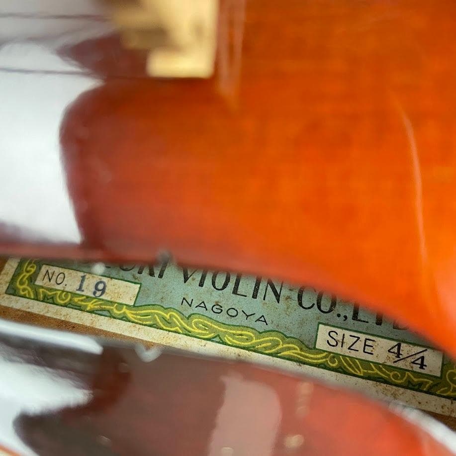 極美品●鈴木バイオリン● No.19 4/4 1960-70年製 青ラベル 極虎