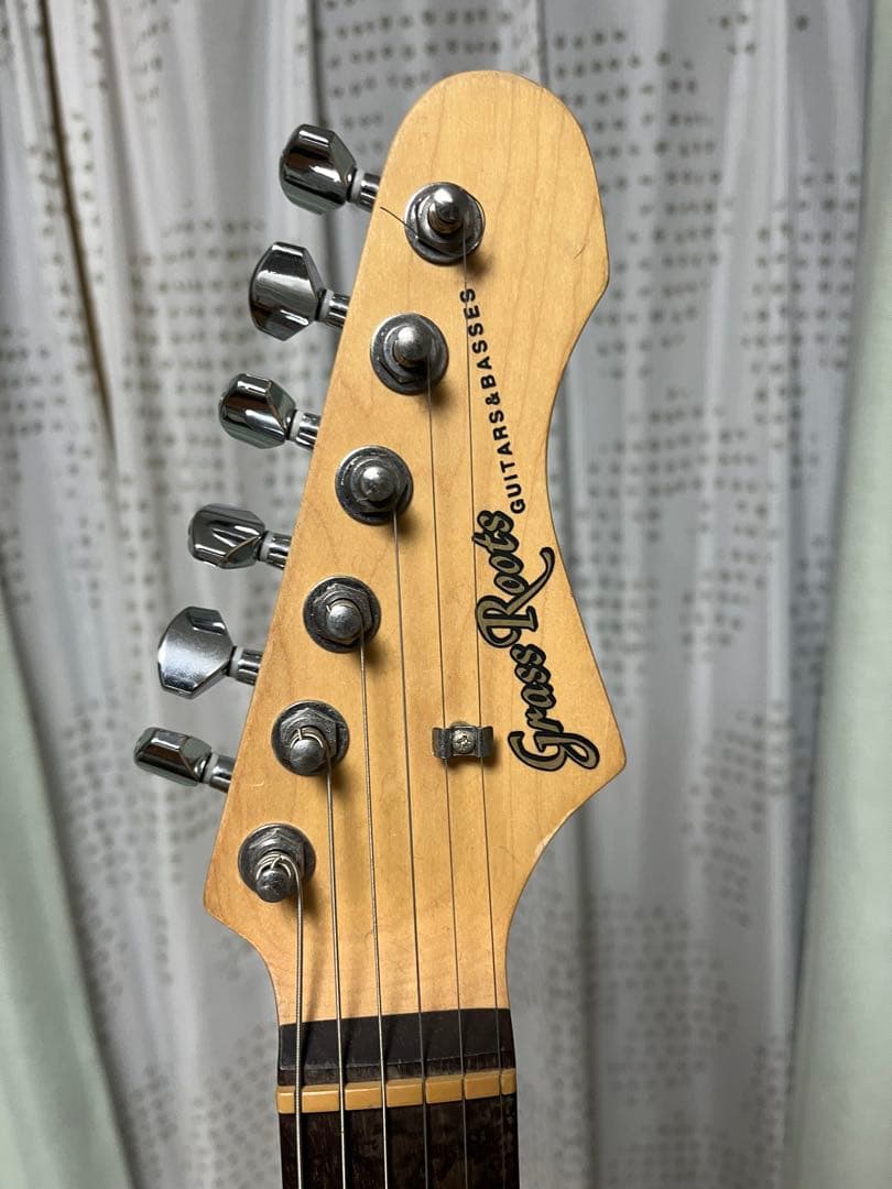 【動作良好】 青系　バインディング　グラスルーツ　ギター　grass roots