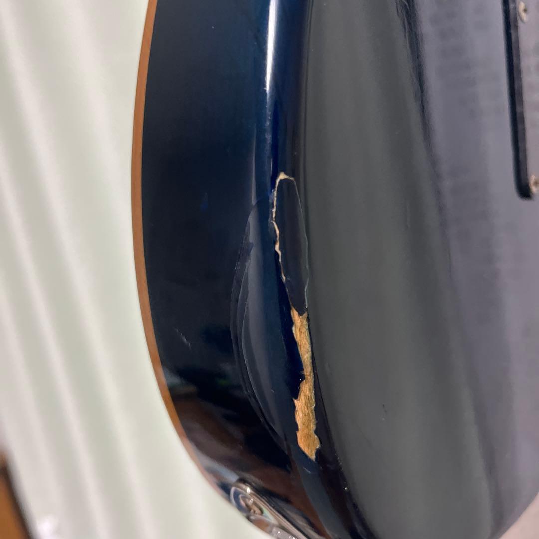 【動作良好】 青系　バインディング　グラスルーツ　ギター　grass roots