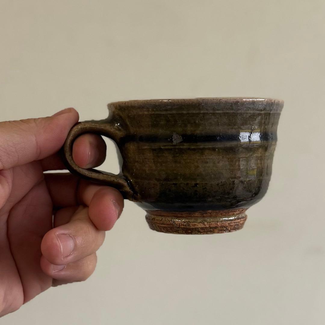 SNT1116 織部焼 カップ ソーサー 2客ペアセット 伝統工芸品