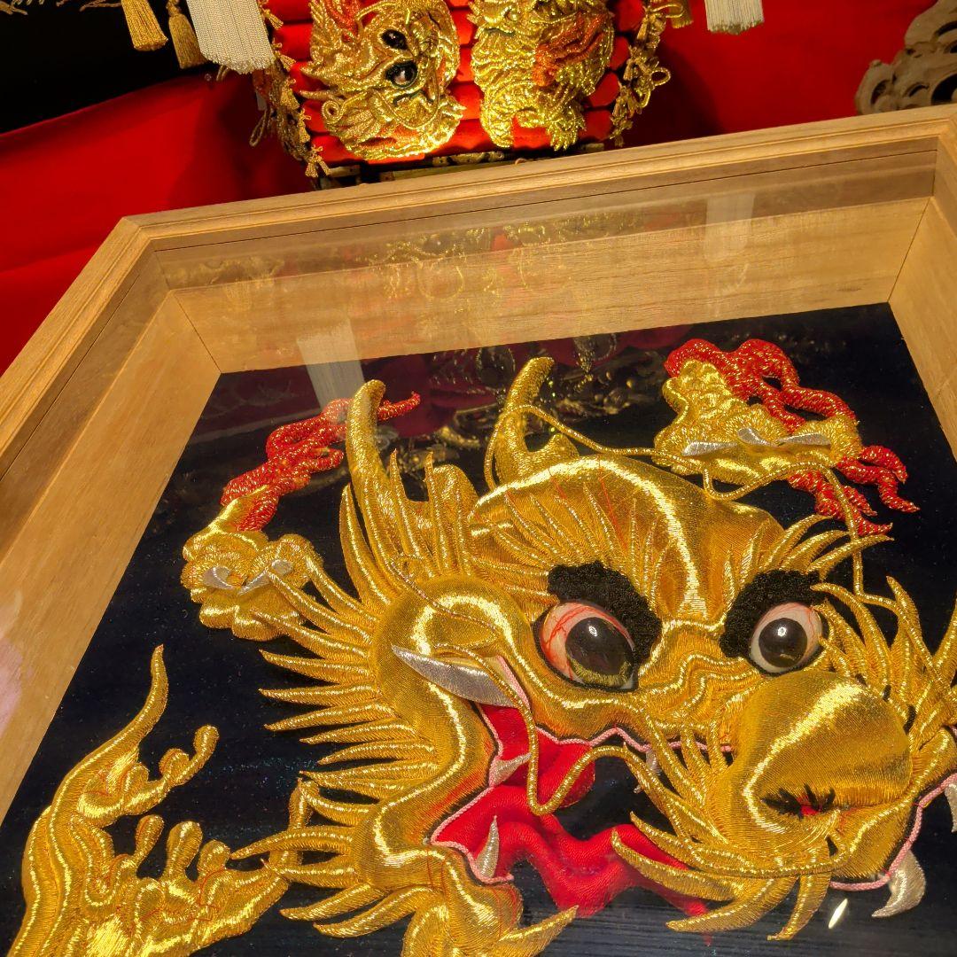 布団締め　金糸　刺繍　龍　布団太鼓　太鼓台　だんじり　山車　和柄　スカジャン
