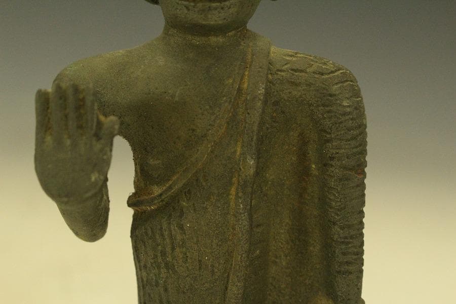 仏教 東南アジア スコータイ 古銅 仏像 高14.5cm 時代物(A429)