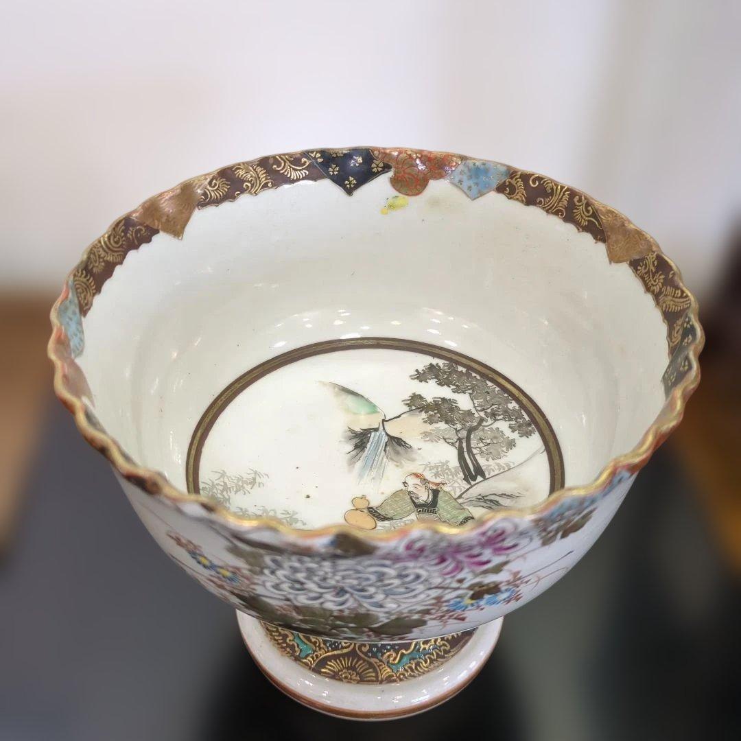 骨董　九谷焼　盃洗　色絵　器　盛鉢　鉢　アンティーク　陶器