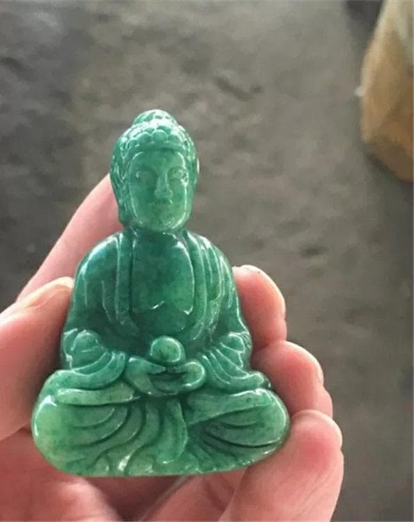 玉石 仏像　唐物 飾り物 碧玉彫刻　釈迦如来坐像