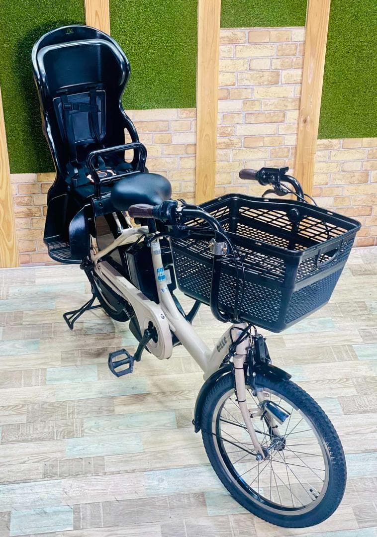 ベージュ系 ビッケ ブリヂストン子供乗せ電動アシスト自転車 H3214