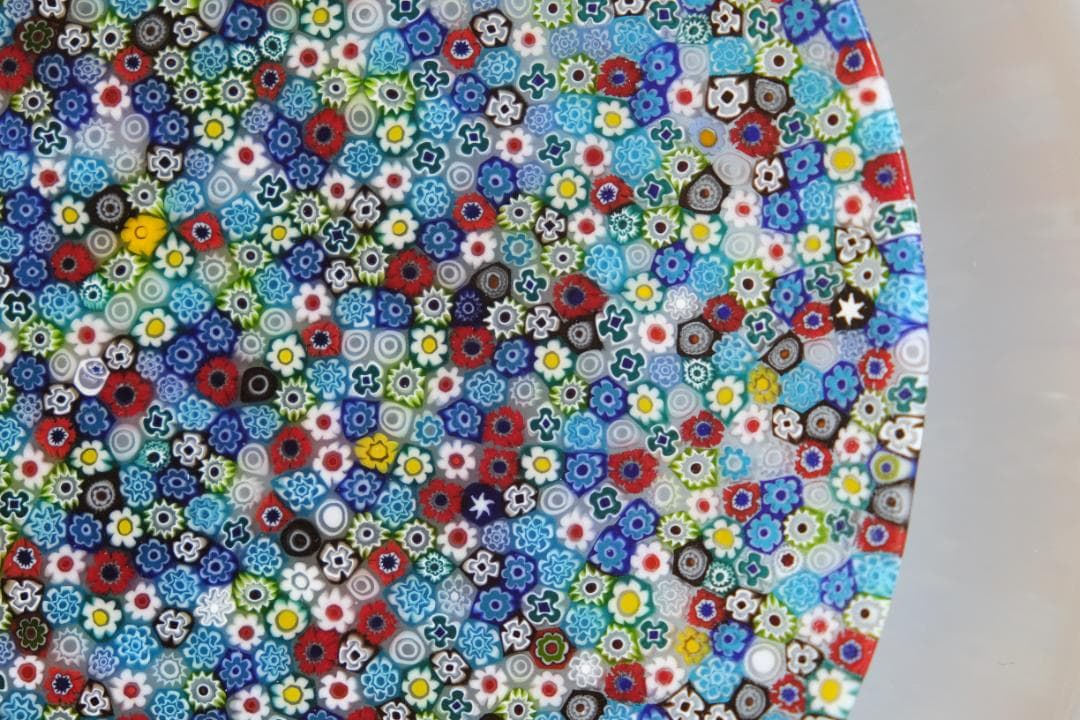 ベネチアンガラス ヴェネチアンガラス ミルフィオリ プレート グラス 江波冨士子