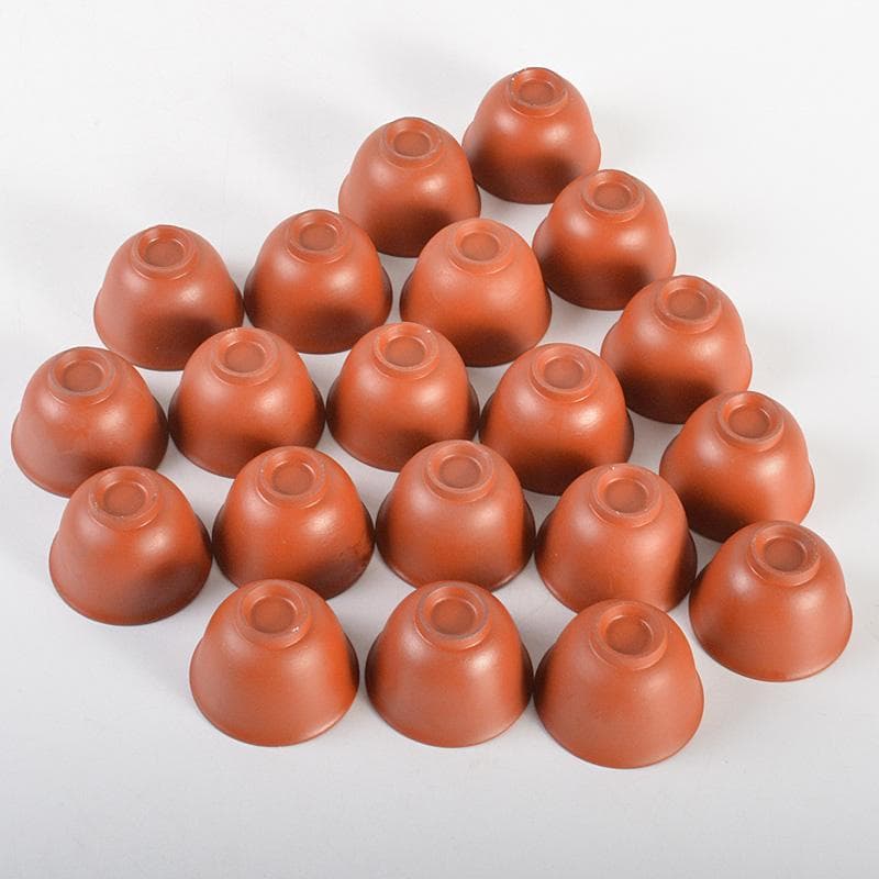 煎茶道具　紫砂　朱泥　内白釉　煎茶碗　20客まとめて　N　6233