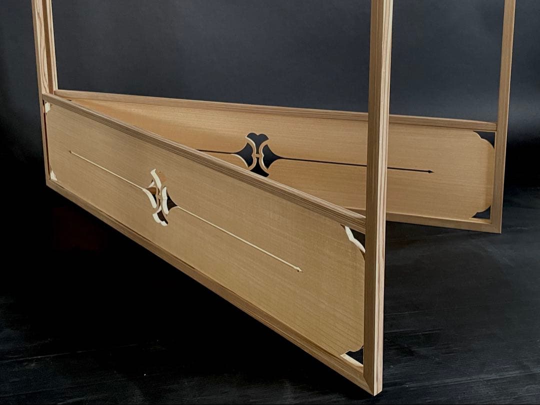 【美品 高級品質】「母」 杉 檜 腰風炉先 風炉先屏風 共布 タトウ（128②）