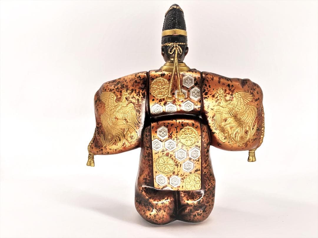 【 式三番翁　面取れ白式尉 】　彫金色絵　無銘上手