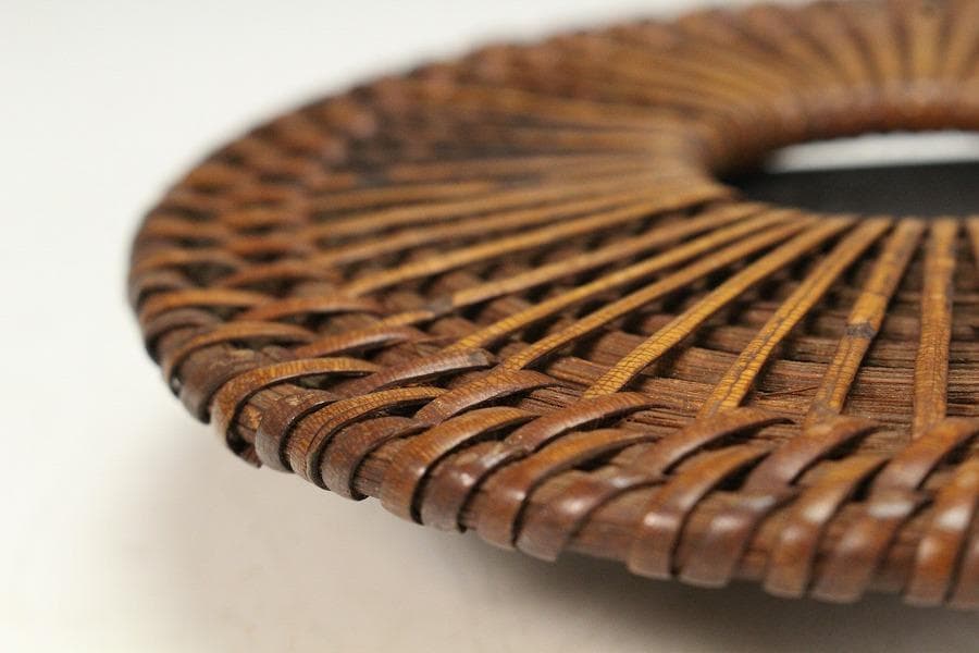 煎茶 古竹藤網 円形 瓶敷 大小 六件 まとめて(K-A908)