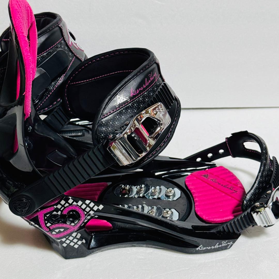 K2 スノーボードビンディング Mサイズ　ブラック/ピンク初心者女性レディース