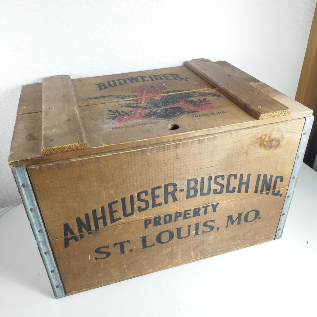 Budweiser バドワイザー 木箱 Anheuser-Busch I4bO