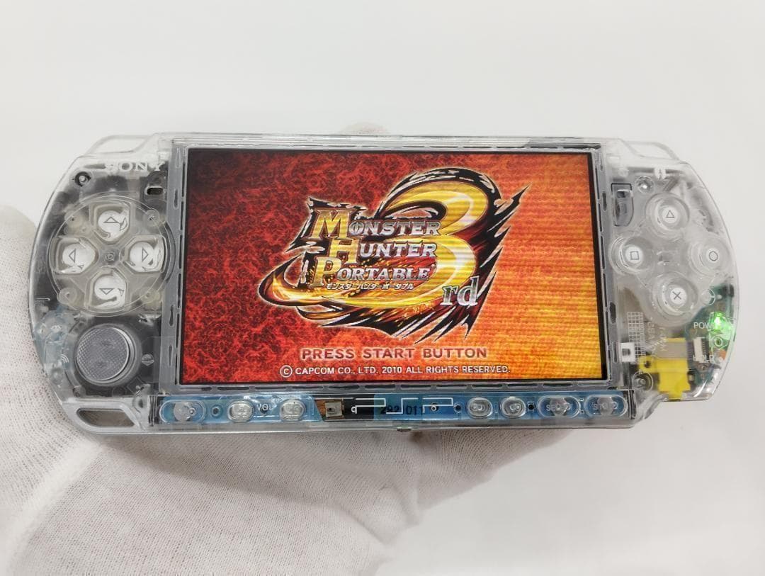 PSP 3000 すぐ遊べるセット【美品・カスタム】スケルトン　オプション追加