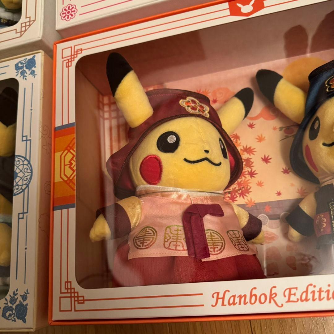 ピカチュウ 韓服エディション ぬいぐるみ 全4種類フルセット 韓国ストア限定
