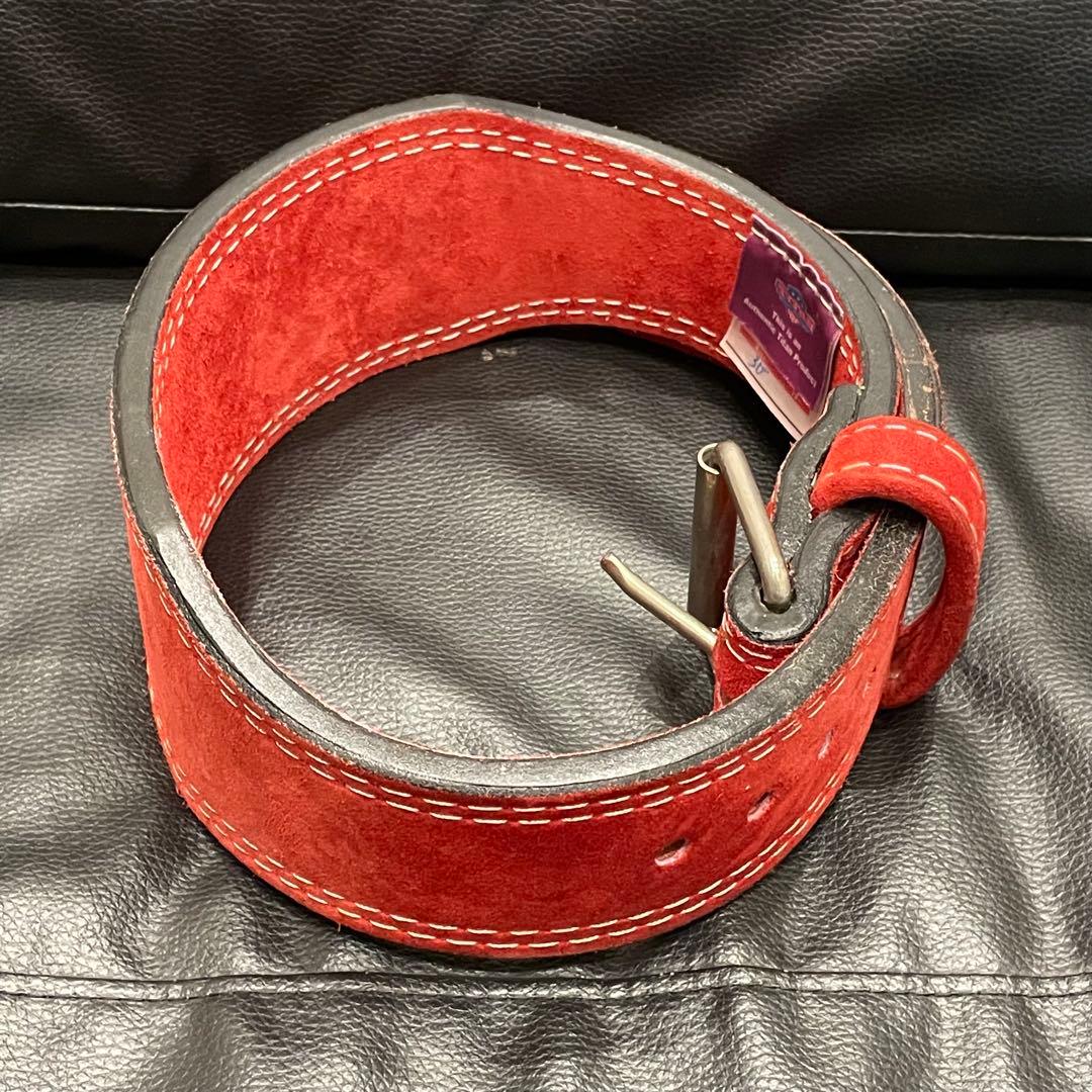 タイタン トレーニングベルト パワーベルト ロングホーン レッド