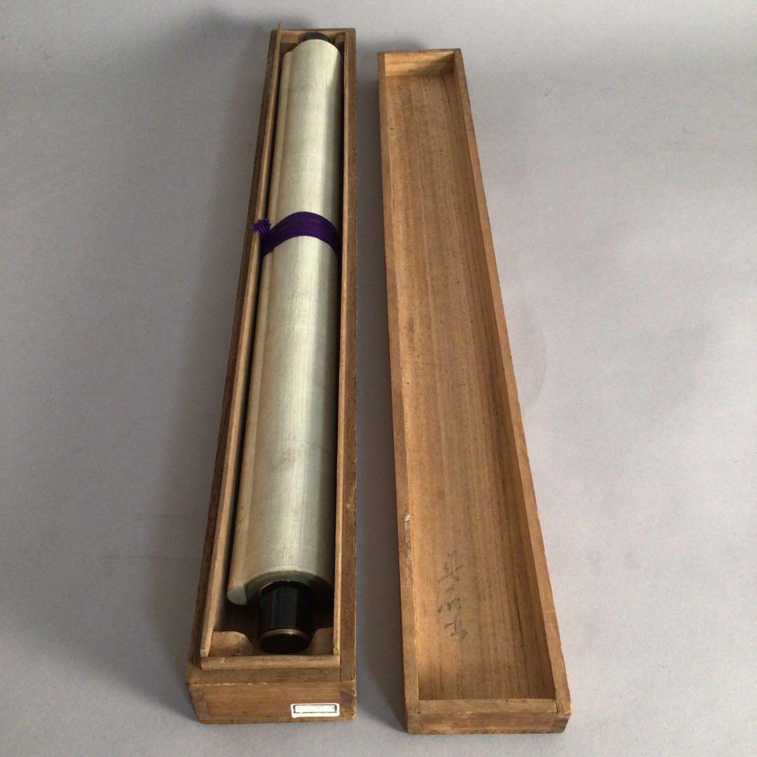 No3014 掛軸　仏教美術　金泥彩色　弘法大師像　紙本　無落款　合箱　送料無料