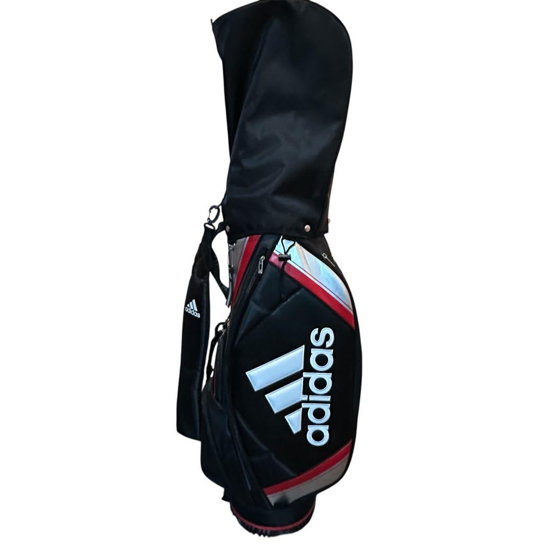 adidas ゴルフキャディーバック 黒赤白アデダス