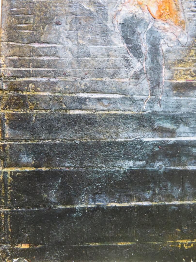 谷口仙太郎  「風の道 」　油彩SM　黒衣（くろこ）の詩シリーズ　香月泰男美術館