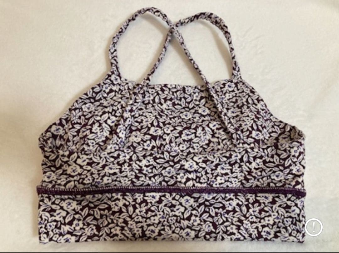 新品　emmi yoga エミヨガ　フラワーレギンス　小豆色×藤色S