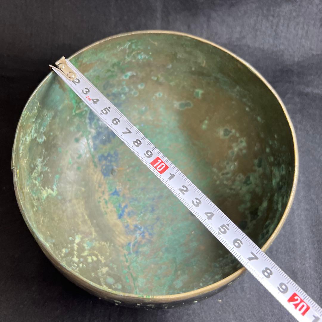 中国漢代　古銅鉢　396g/口径約17㎝　東Y8-0106☆2Fトヒオ