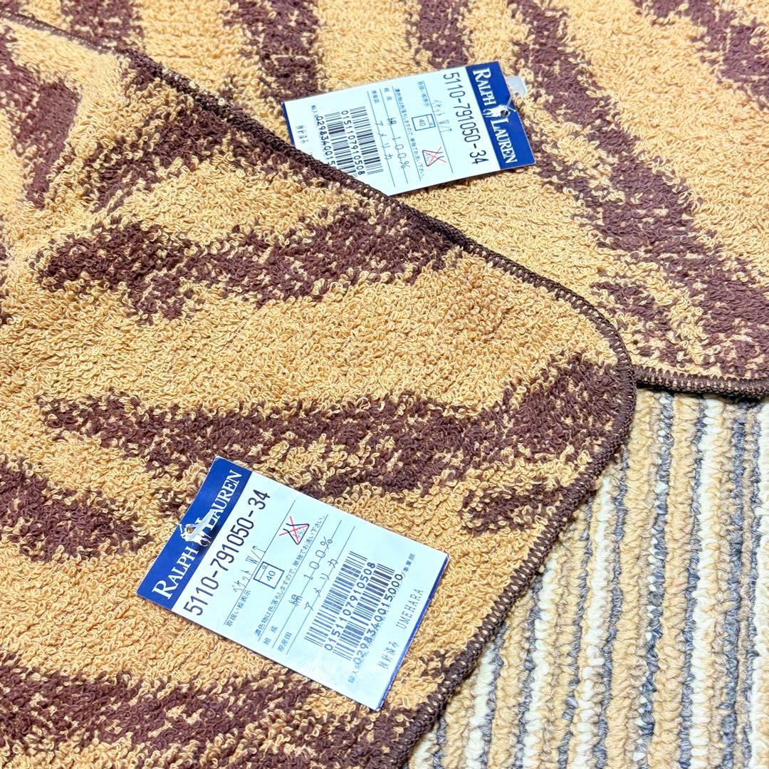 美品未使用　Ralph Laurenラルフローレン　USA製ウォッシュタオル４枚