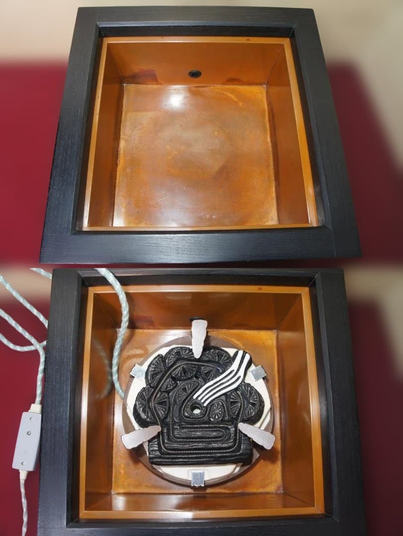 ☆本桐桑色置炉 在銘 真形釜 釜鐶 置炉用600w炭型電熱器 送料込み