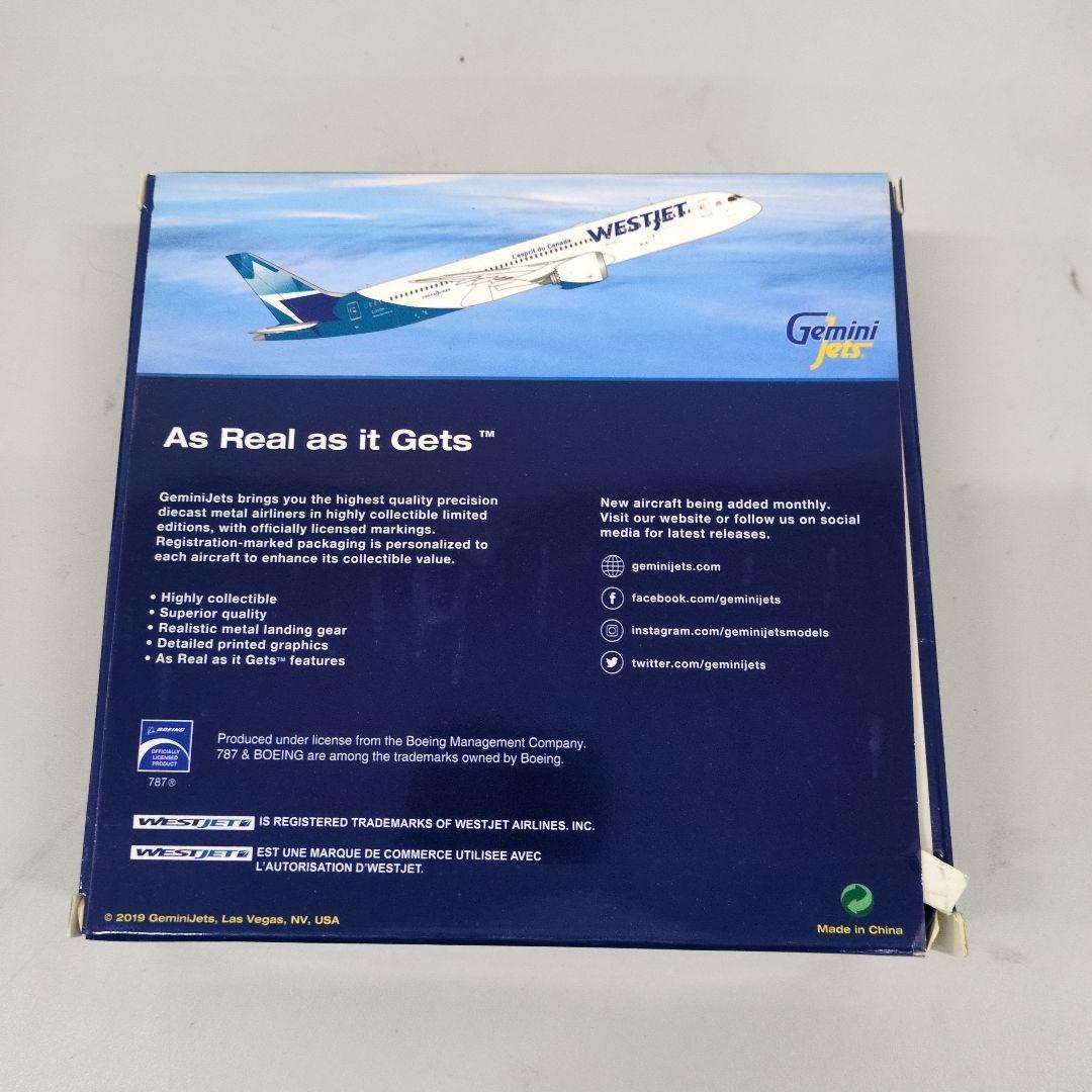 Ｍ08/02a0712☆ミニカー　ボーイング　787-9 ウェストジェット航空